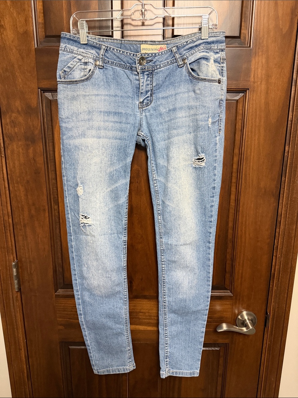 Paris Blues Light Blue Distressed Skinny Jeans